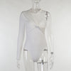 Stilvoller Damen Langarm-Bodysuit mit Drapé-Effekt & figurbetontem Schnitt – Mira