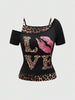 Trendy Damen Off-Shoulder Shirt mit Leopardenprint – Zaria