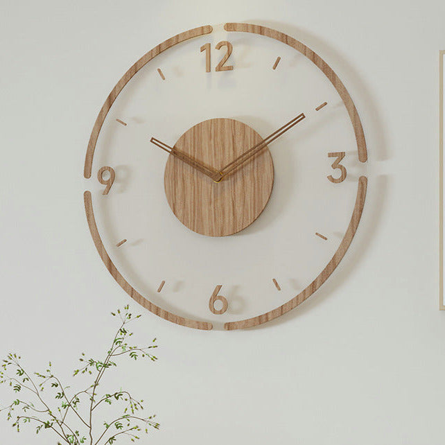 Skandinavischer Stil Holz-Wanduhr - WoodWave