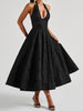 Stilvolles Damen A-Linien Cocktailkleid mit tiefem V-Ausschnitt – Liora