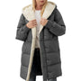 Doppelseitige Damen-Winterjacke aus Baumwolle mit Kapuze - Nina