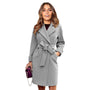 Langer Doppelreihiger Woll-Look Mantel für Damen - Elise