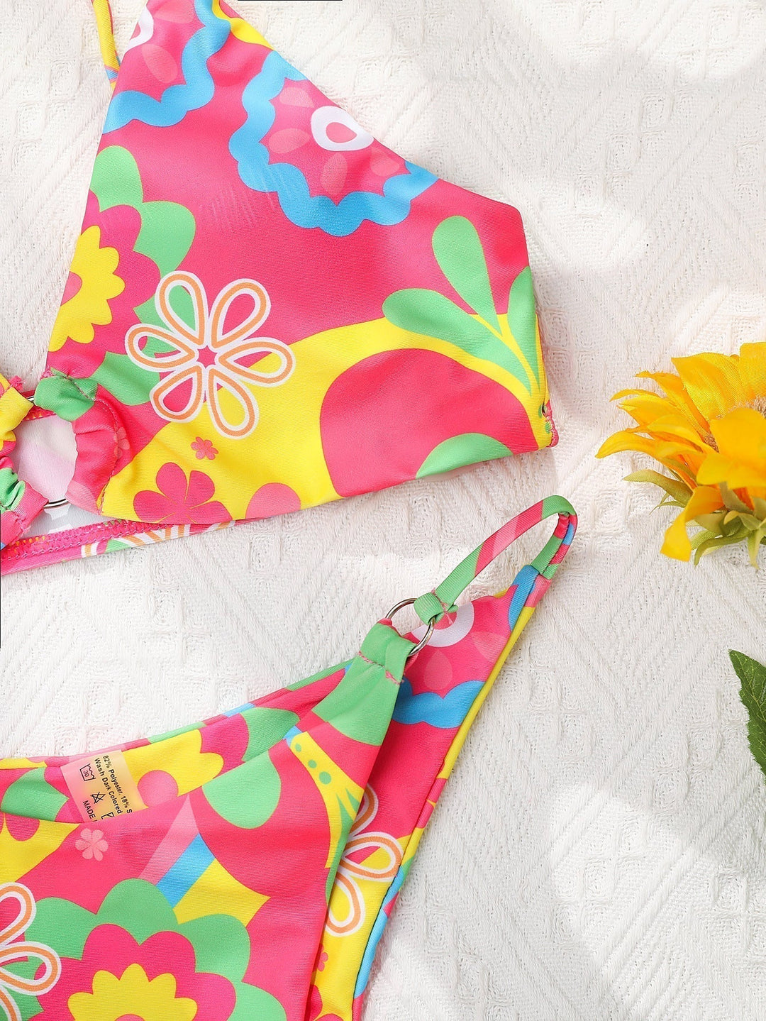 Bikini set with pink floral pattern – Liliane