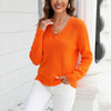 Damen Strickpullover mit V-Ausschnitt in lockerer Passform – Wanfrieda