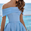 Schulterfreies & Figurbetontes Satin Partykleid für Damen – Mirella