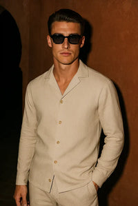 Stilvolles Herren Leinenhemd mit verdeckter Knopfleiste – Eliano