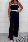 Schulterfreier Jumpsuit mit Color Block Style Sommertrend - Livia