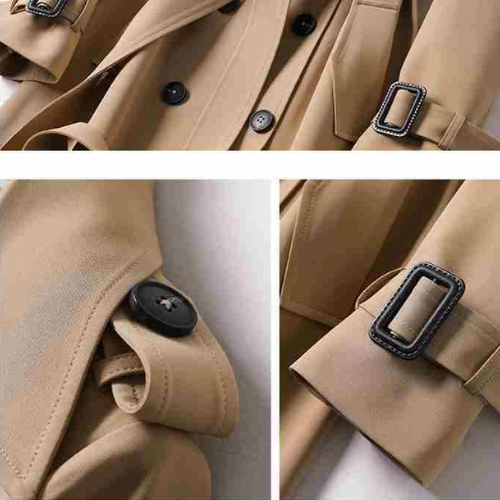 Eleganter Damen-Trenchcoat mit Doppelknöpfen – Celina