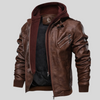 Herren Lederjacke mit abnehmbarer Kapuze – Ryder