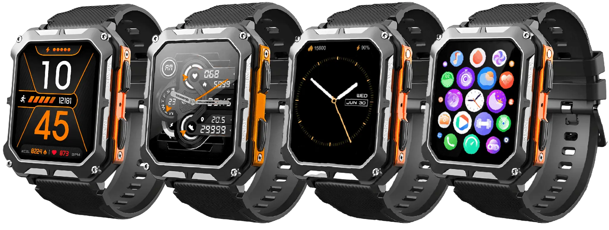 Robuste Smartwatch mit Herzfrequenzmesser & Schrittzähler - EnduranceX