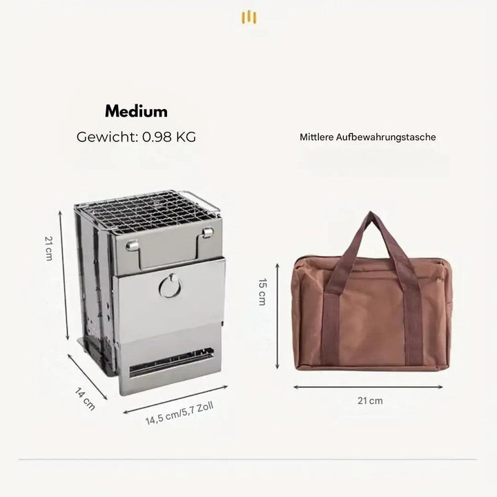 Foldable Stainless Steel Wood Stove - TrailFlame