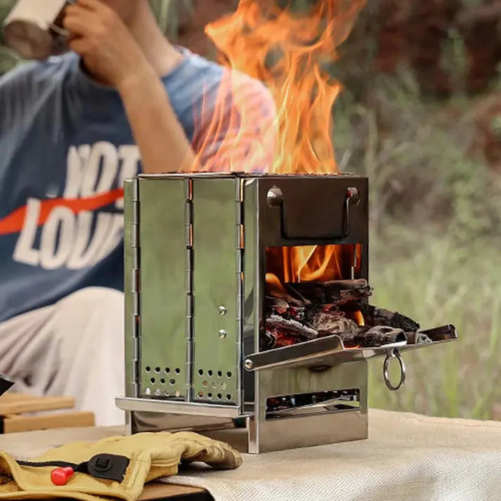 Foldable Stainless Steel Wood Stove - TrailFlame