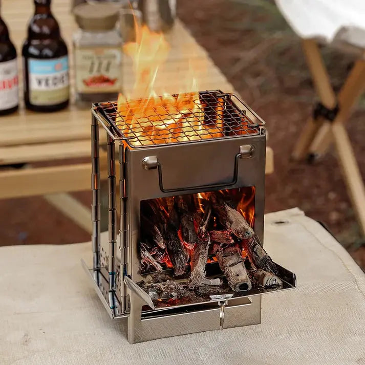 Foldable Stainless Steel Wood Stove - TrailFlame