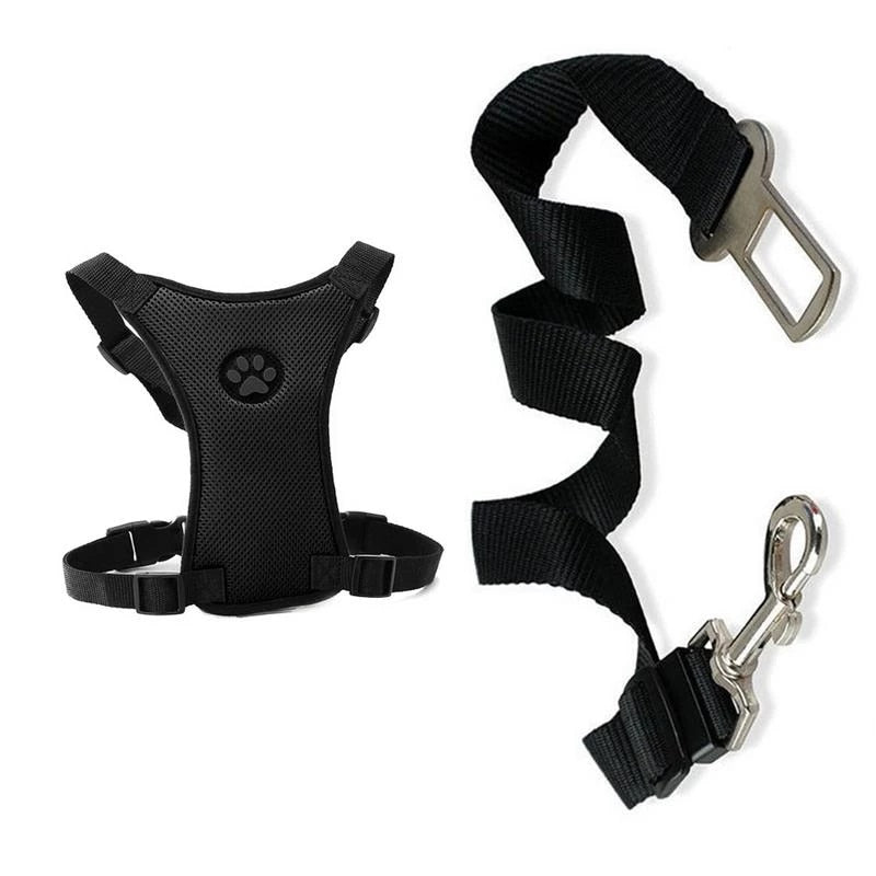 Car seatbelt with comfortable chest harness for dogs - PawSafe
