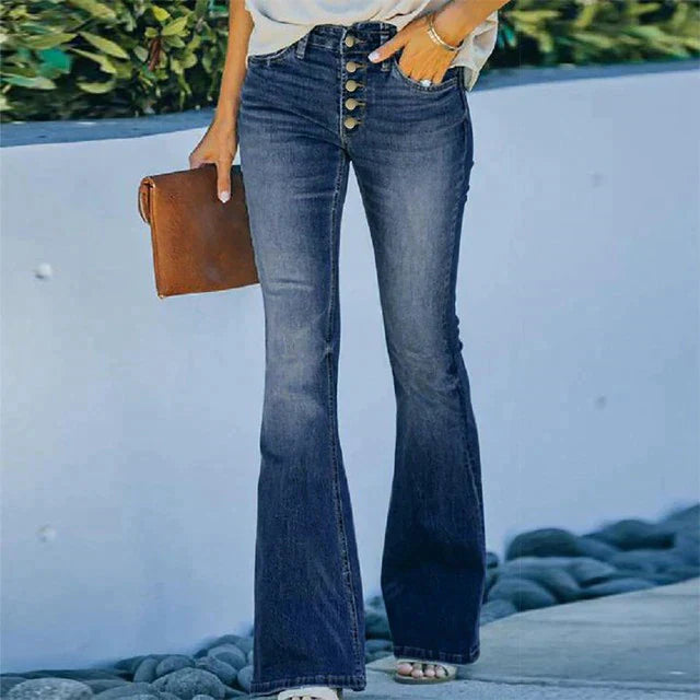 Trendy Denim Hose mit Hoher Taille - Mila