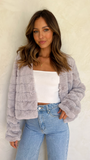 Luxuriöse Damen-Crop-Jacke – Veloura