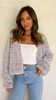 Luxuriöse Damen-Crop-Jacke – Veloura