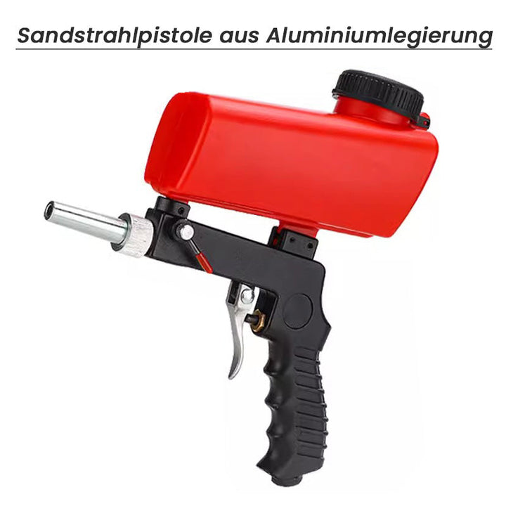 Portable handheld pneumatic sandblasting gun