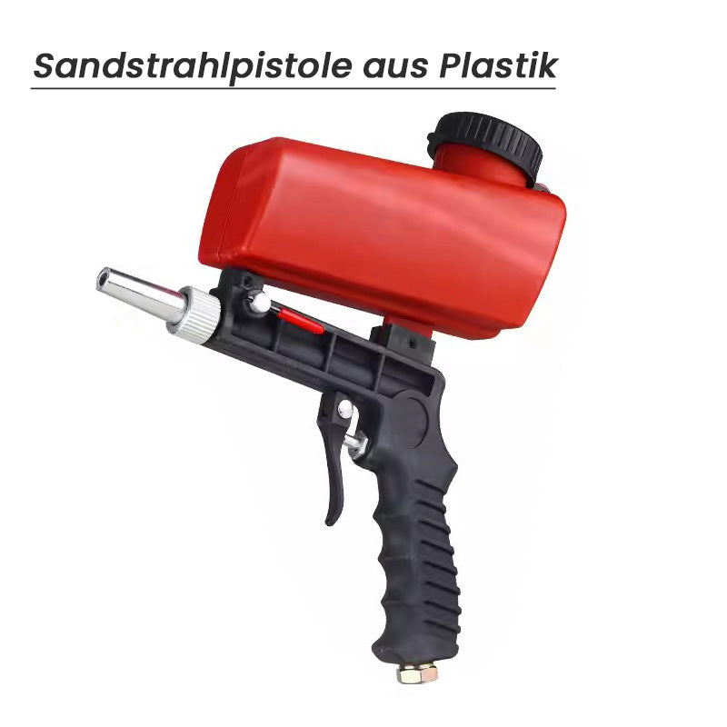 Portable handheld pneumatic sandblasting gun
