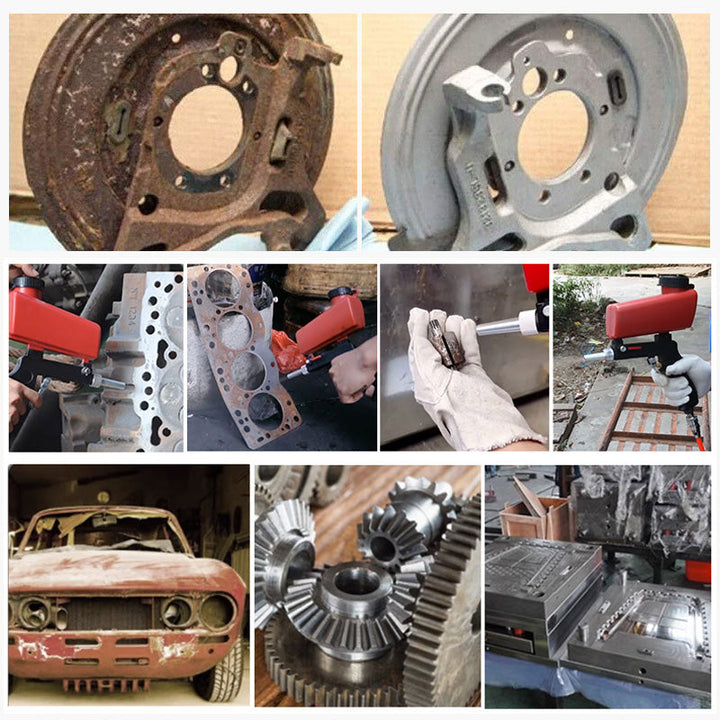 Portable handheld pneumatic sandblasting gun