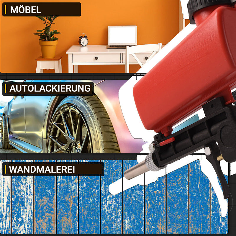 Portable handheld pneumatic sandblasting gun