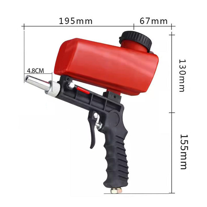 Portable handheld pneumatic sandblasting gun