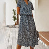 Bedrucktes V-Ausschnitt Kleid – Marielle