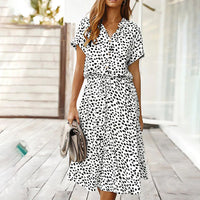 Printed V-Neck Dress – Marielle