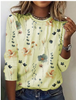 Damen Strickshirt mit Blumenmuster & Rundhalsausschnitt – Fiorina