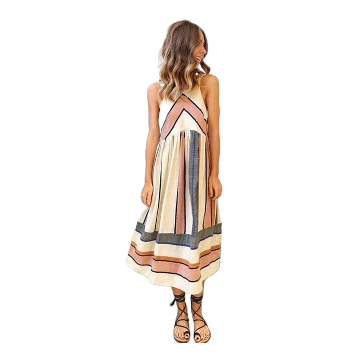 Stylisches Sommerkleid ohne Ärmel im Vintage-Look - RetroFlair