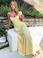 Luftige A-Linien Corsage-Maxikleid mit Spaghettiträgern – Serina