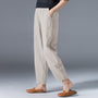Damen Sommerhose aus Leinen-Baumwollmix mit elastischem Bund – Clara