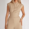 Luftiger Damen Jumpsuit mit Weiten Beinen und V-Ausschnitt – Maribel