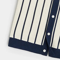 Gestreiftes Strickhemd mit Knopfleiste für Herren – Emilio