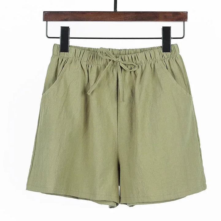 Luftige Damen Leinen-Shorts mit Hoher Taille und Sportlicher Passform – Fenja