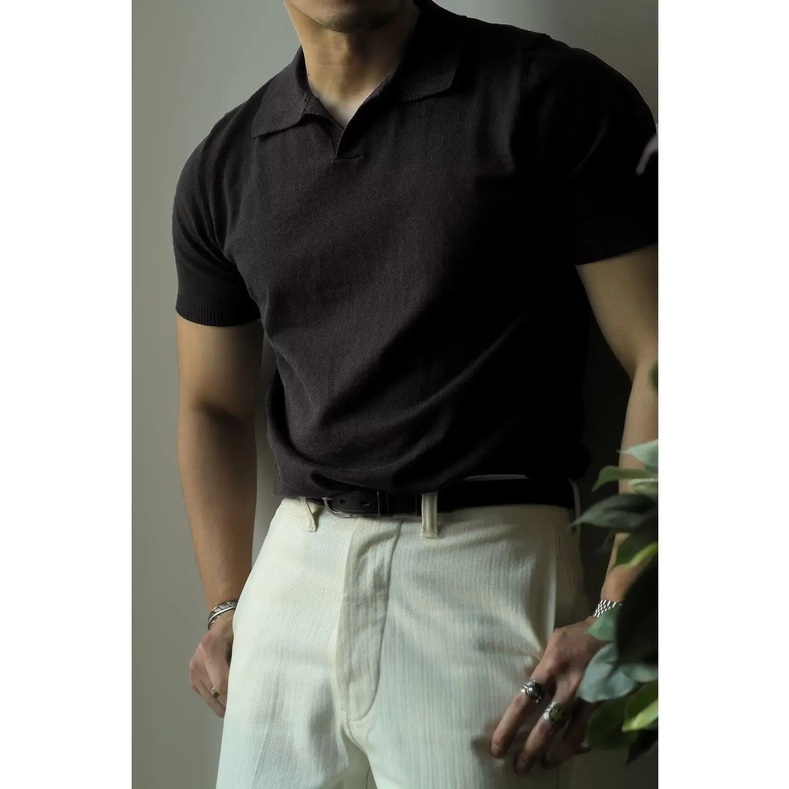 Slim Fit Herren-Poloshirt mit Reißverschluss – Fabrizio