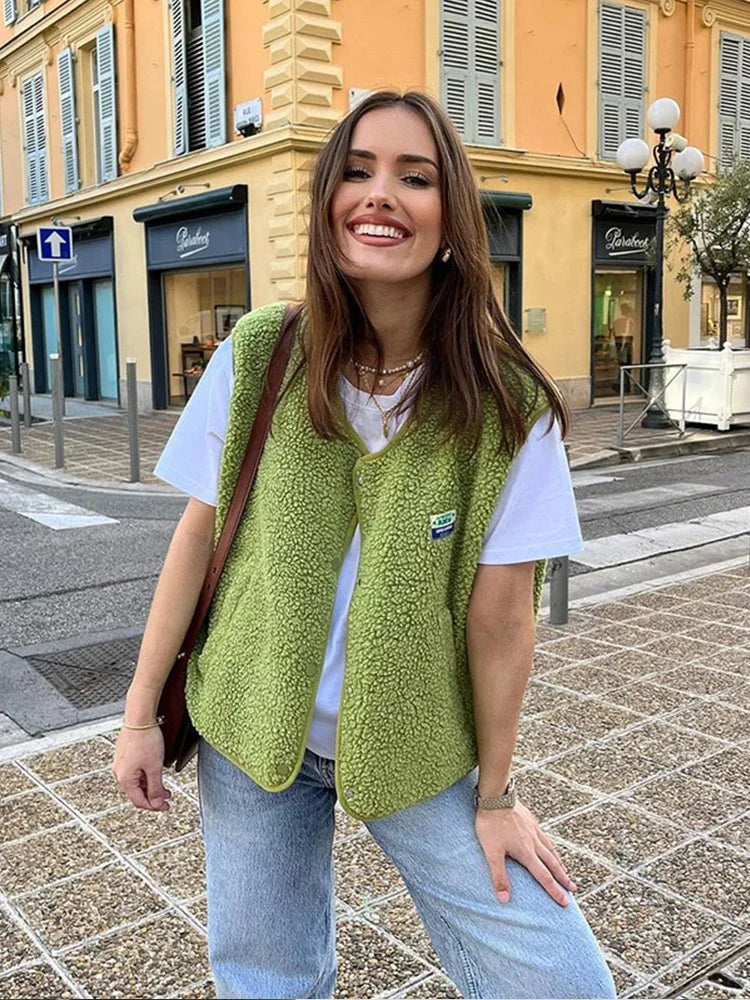 Warme & Bequeme V-Ausschnitt Weste für Damen - Alina