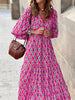 Bedrucktes Maxikleid mit Taillenbund – Aurelia