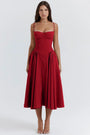 Stylisches Sommerkleid mit Spaghettiträgern und Taillenmieder – Mira