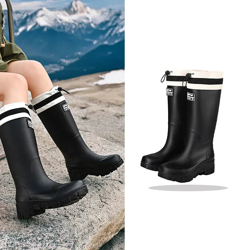Damen Regenstiefel retro Look wasserdicht mit Antirutschsohle – Arlena