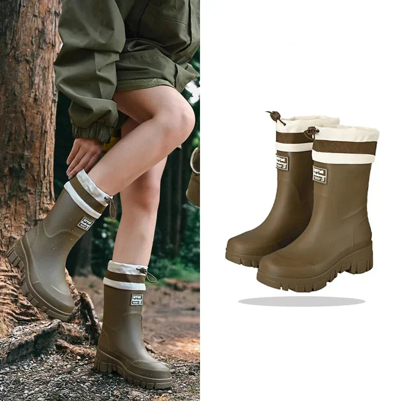 Damen Regenstiefel retro Look wasserdicht mit Antirutschsohle – Arlena