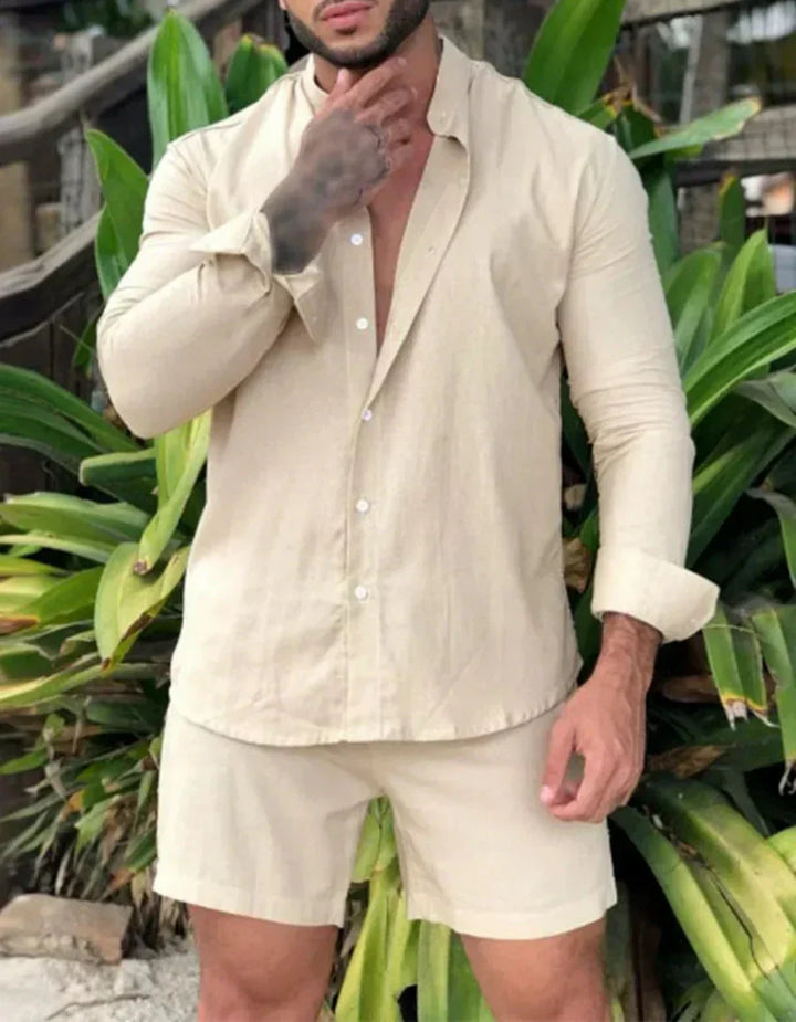 Luftiges & Stylisches 2-teiliges Sommer-Set mit Hemd & Shorts für Herren – Marlo