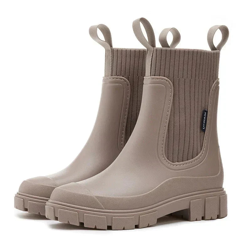 Damen Regenstiefel gefüttert wasserdicht mit Antirutschsohle – Nalena