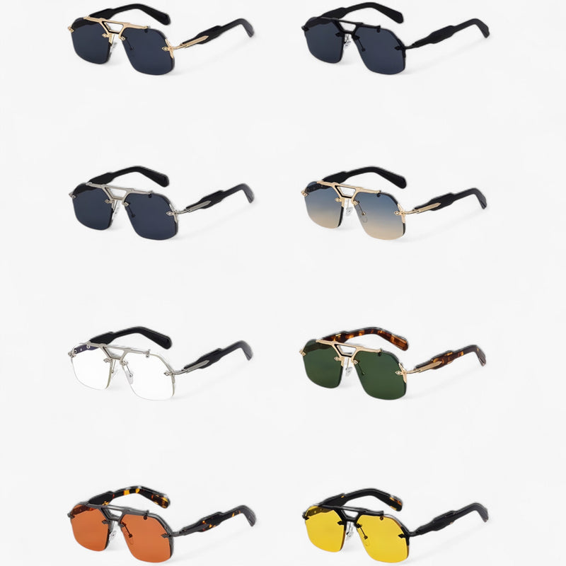 Randlose Oversized Sonnenbrille mit Metallakzenten – Vexor