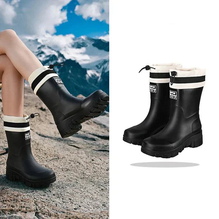 Damen Regenstiefel retro Look wasserdicht mit Antirutschsohle – Arlena