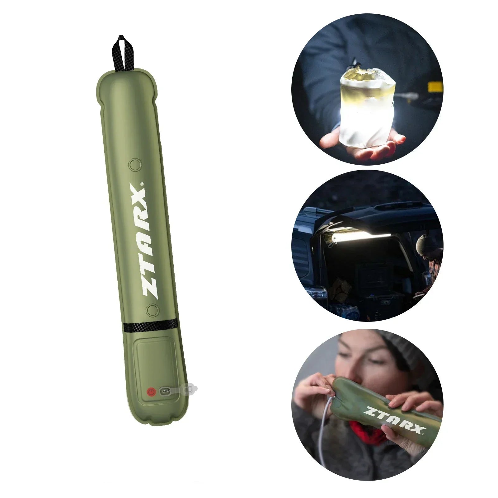 Aufblasbare Solar-LED-Rohrlampe – LumiGlow Pro