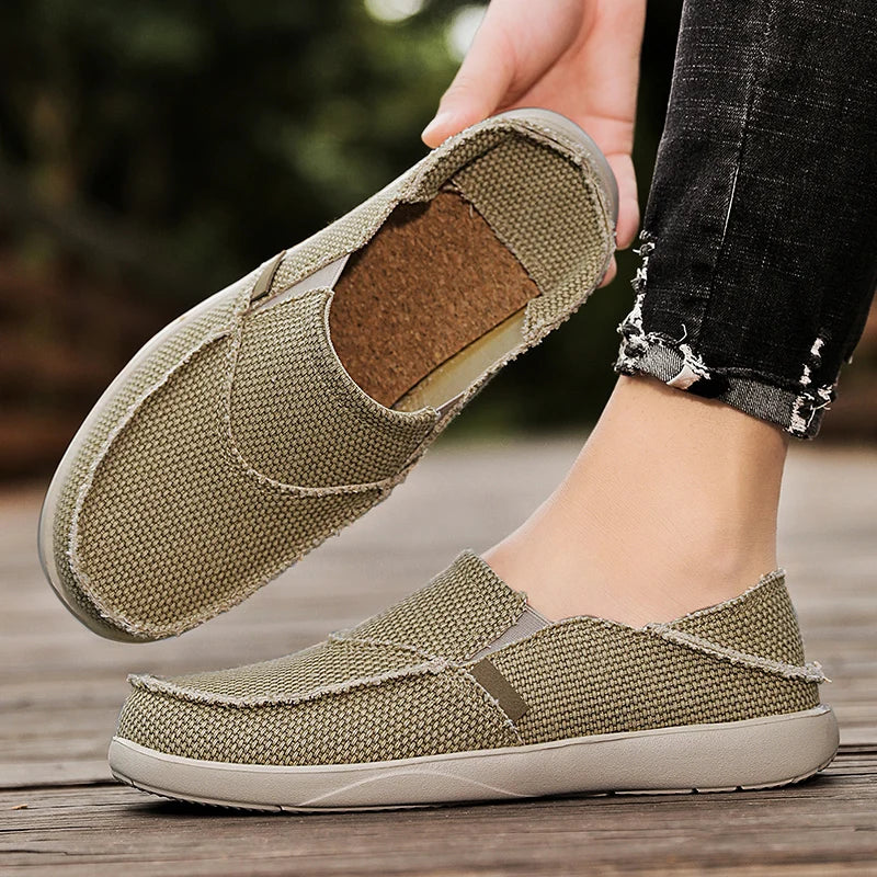 Leichte Canvas-Slipper für Herren | Atmungsaktive Sommer-Espadrilles - Niko