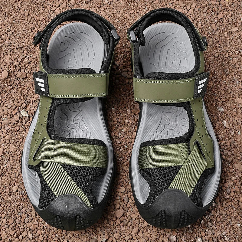 Bequeme rutschfeste Ledersandalen für Herren – Ideal für Senioren