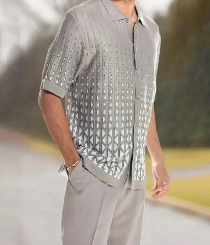 Trendiges Harajuku Zweiteiler-Set mit 3D-Print für Herren – Kenji