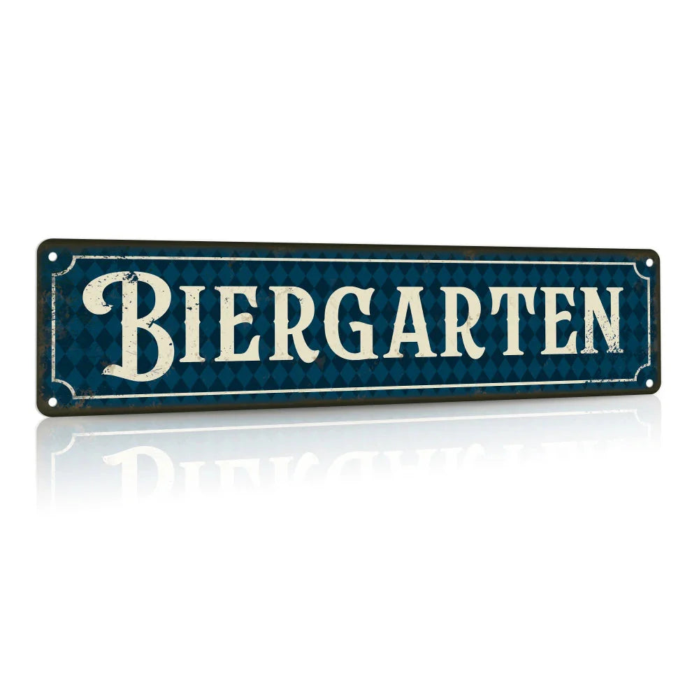Vintage Metallschild – BiergartenTor Oktoberfest 2025